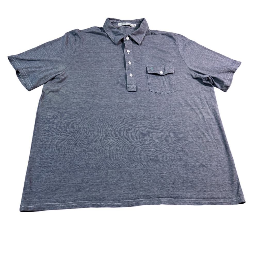 Criquet Mens XL Polo Shirt Short Sleeve‎ Golf Preppy Casual Pocket Blue